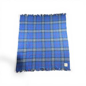VTG Highland Home Industries Plaid Wool Blanket Throw Made in Scotland 59" x 54"